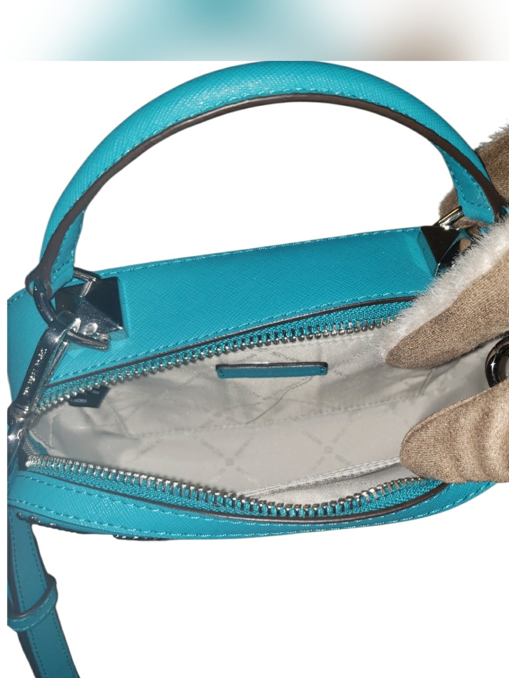Michael Kors Turquoise Studded Crossbody Bag - Picture 6 of 6
